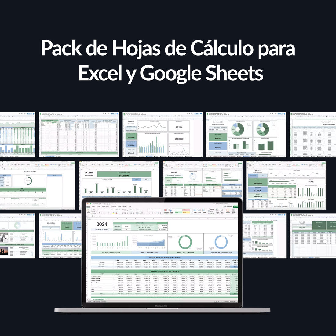 Pack de Hojas de Cálculo para Excel y Google Sheets